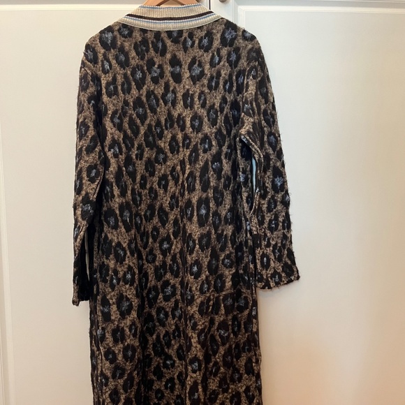 Cristina Gavioli 'Jeans' Long Leopard Print Cardigan - Picture 2 of 4